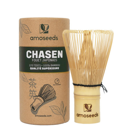 Fouet à Matcha en Bambou | Chasen 120 tiges, Fabriqué à la Main | Accessoire Traditionnel pour Thé Matcha | Qualité Supérieure