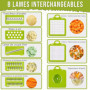 Mandoline 16-en-1 - Coupe-Légumes Multifonction avec Lames Interchangeables, Râpe, Trancheuse, Éminceur, Hachoir et Accessoires 