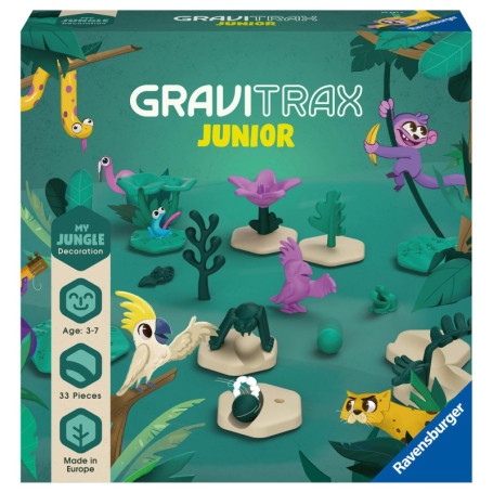 Ravensburger-Gravitrax Junior-Set d'extension Ice/Jungle-33 pièces-Circuit de Billes-Jeu de Construction créatif-Parcours de Bil