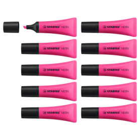 Surligneur - STABILO NEON - Lot de 10 surligneurs - Lilas