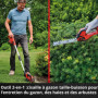 Einhell Cisaille à gazon taille-buissons sans fil GE-CG 18/100 Li T Kit Power X-Change (18 V, manche télescopique, acc. coupe-he