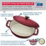 ELO 3073326 cocotte en fonte émaillée antiadhésive avec couvercle, rouge cerise, passe au four, marmite tous feux, faitout induc