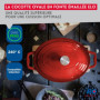 ELO 3073326 cocotte en fonte émaillée antiadhésive avec couvercle, rouge cerise, passe au four, marmite tous feux, faitout induc