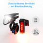 FISCHER Twin Stop 100 Lux Kit d'éclairage LED pour vélo avec Feux de Route et Mode capteur, Longue durée de Vie, boîtier en Alum