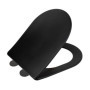 WENKO Abattant WC Galati noir mat | Abattant WC design avec descente amortie Soft-Close en Duroplast | Ultraflat et hygiénique |