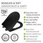 WENKO Abattant WC Galati noir mat | Abattant WC design avec descente amortie Soft-Close en Duroplast | Ultraflat et hygiénique |