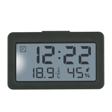 TFA Dostmann 60.2045.10 Mini réveil numérique avec Fonction Alarme, thermomètre et hygromètre, idéal comme Horloge de Voyage, Ho