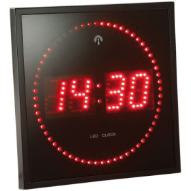 Lunartec Horloge digitale murale radiopilotée avec 140 LED - Rouge