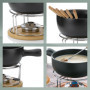 Kela 61306 service à fondue à fromage, 6 personnes, 10 pièces, céramique, 'Tessin', Brun/Noir/Argent