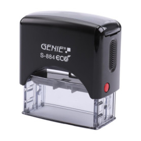 GENIE Jeu de tampons S-884 ECO avec encreur | d'adresse, automatique, d'entreprise, auto-encreur | Mini appareil de bureau | Rob