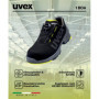 UVEX Mixte Low Shoe 65668 S2 Size 42 PU Sole W11 Chaussure de Protection Incendie et de sécurité, Nero Lime