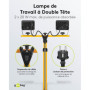 goobay 57845 Projecteur extérieur Double LED sur Pied télescopique, Métal, 40 W, Jaune