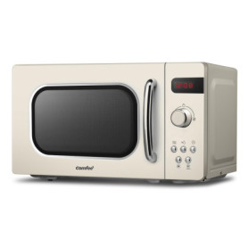 COMFEE' Micro-ondes Rétro avec 8 MENUS PRÉRÉGLÉS , 5 Niveaux de Puissance de Cuisson, 20 L, 800 W, Cuisson Express 30S, CMSRO 20