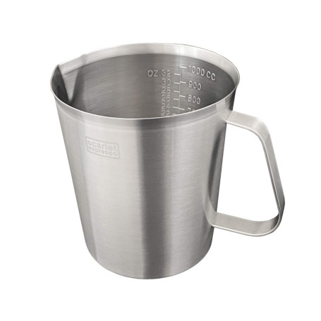 Scarlet Graduata Mousseur à lait gradué en acier inoxydable avec poignée pour la cuisine ou le café (1500 ml)