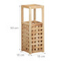 Relaxdays 10020655 Porte-parapluies en bois support en bois de noyer carré HxlxP: 50 x 18 x 18 cm, nature