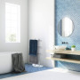 Relaxdays, argent Porte chrome 3 barres, salle de bain, support serviettes, socle demi rond, 83x40x18 cm, fer, 83 x 40 x 18 cm
