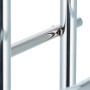 Relaxdays, argent Porte chrome 3 barres, salle de bain, support serviettes, socle demi rond, 83x40x18 cm, fer, 83 x 40 x 18 cm