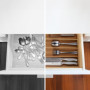 relaxdays Range-Couvert, 6 Compartiments, Bambou, ustensiles de Cuisine, Organiseur de tiroir, 5 x 27,5 x 46 cm, Nature, Bamboo