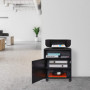 relaxdays Caisson de Bureau, 3 Compartiments & Porte, Salle de Travail, aggloméré, Rangement, HLP 57x48x34 cm, Noir