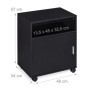 relaxdays Caisson de Bureau, 3 Compartiments & Porte, Salle de Travail, aggloméré, Rangement, HLP 57x48x34 cm, Noir