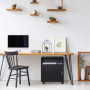 relaxdays Caisson de Bureau, 3 Compartiments & Porte, Salle de Travail, aggloméré, Rangement, HLP 57x48x34 cm, Noir