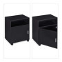 relaxdays Caisson de Bureau, 3 Compartiments & Porte, Salle de Travail, aggloméré, Rangement, HLP 57x48x34 cm, Noir