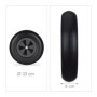 Relaxdays Roue de brouette 3.50-6, Caoutchouc PU, Acier Jante PP, increvable, Charge maximale : 100 kg, Noire