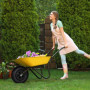 Relaxdays Roue de brouette, 4.00-6, Caoutchouc, Jante en Plastique, increvable, Charge maximale : 100 kg, Noire