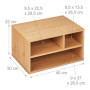 Relaxdays Support imprimante pour Bureau, 3 Compartiments, Rangement, HxLxP: 22 x 40 x 30 cm, Organiseur Bambou, Nature