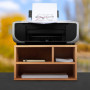 Relaxdays Support imprimante pour Bureau, 3 Compartiments, Rangement, HxLxP: 22 x 40 x 30 cm, Organiseur Bambou, Nature