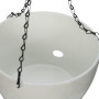 Relaxdays Pot de Fleurs Suspendu, Lot de 3, Diff. Tailles, arrosage Automatique, Porte-Plantes, Trou de Drainage, Blanc