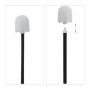 Relaxdays Serviteur WC, Non Fixe, Support pour Papier Toilette, Brosse et Porte-Brosse, H x L x P: 75x18,5x18,5 cm, Noir