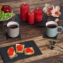 Relaxdays Plat de Service, lot 4, rectangulaire, pour Servir Fromage/sushis/Desserts, 26 x 16 cm, Noir