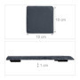 Relaxdays Dessous de Verre, Lot de 16, sous-Verres carrés, 10x10 cm, pour Boissons, raclette, en Ardoise, Anthracite