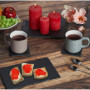 Relaxdays Dessous de Verre, Lot de 16, sous-Verres carrés, 10x10 cm, pour Boissons, raclette, en Ardoise, Anthracite