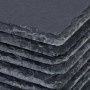Relaxdays Dessous de Verre, Lot de 16, sous-Verres carrés, 10x10 cm, pour Boissons, raclette, en Ardoise, Anthracite
