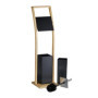 Relaxdays Serviteur WC, en Bambou, Non Fixe, Brosse et Porte-Brosse, H x L x P : 74 x 20 x 20 cm, Noir et Nature