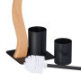 Relaxdays Serviteur WC en Acier et MDF, Non Fixe, Brosse, H x L x P : 87 x 26 x 20 cm, Noir et Nature