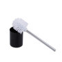 Relaxdays Serviteur WC Non Fixe, Brosse, Porte-Brosse, étagère, H x L x P : 84 x 25 x 30 cm, argenté et Marron