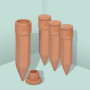 Relaxdays Cônes d'arrosage Terre Cuite, 4 pièces, Aide à l'arrosage avec Couvercle, pour Bouteilles de 1,5 l, Terracotta