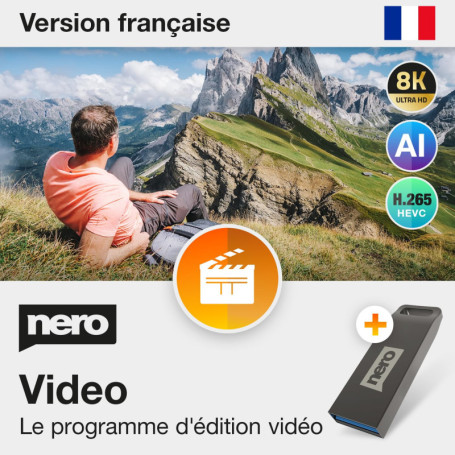 Nero Video 2025 sur clé USB| logiciel de montage vidéo et photo | couper des vidéos | 8K I licence perpétuelle | Windows 11/10/8