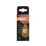 OSRAM Vintage 1906 gold tinted LED lamp, 4.8W, 360lm, mini Edison shape with 45mm diameter & E27 base, warm white light, straigh