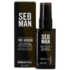 SEB MAN - The Groom - Huile sublimatrice pour cheveux et barbe - Testé dermatologiquement - 30ml