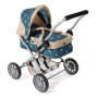 Bayer Chic 2000® Poussette de poupée Smarty - Étoiles Turquoise Beige - Pliable - avec Capote, Sac, Coussin et Couverture - Haut