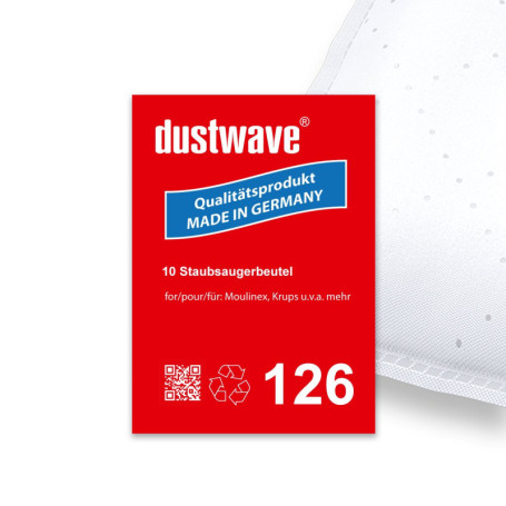 Dustwave® Lot de 10 sacs d'aspirateur compatibles avec Moulinex - 1000 SL nur/only Compact - Qualité supérieure - Fabriqué en Al