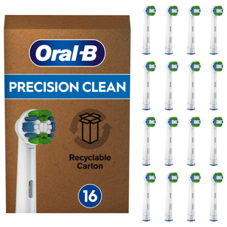 Oral-B Precision Clean Brossette Pour Brosse Ã€ Dents Ã‰lectrique, Lot De 16, Convient Ã€ Une Boîte Aux Lettres
