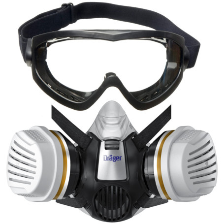 Dräger X-plore 3300 Masque de protection avec lunettes de protection X-pect 4200 et filtres A2 P3 | Demi-masque de peinture cont