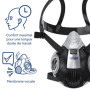 Dräger X-plore 3300 Masque de protection avec lunettes de protection X-pect 4200 et filtres A2 P3 | Demi-masque de peinture cont