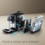 SIEMENS, machine à café à grain entièrement automatique, EQ700, écran iSelect, coffeeWorld, avec Cold Brew et Slow Brew, cappucc