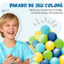 alldoro 60382 100 balles pour Piscine à balles en Plastique, 6 cm de diamètre chacune, Multicolores, pour Jeunes Enfants, Sac de